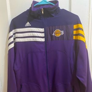 Adidas purple and black lakers jacket
